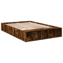Cadre de lit sans matelas chêne fumé 120x190 cm 