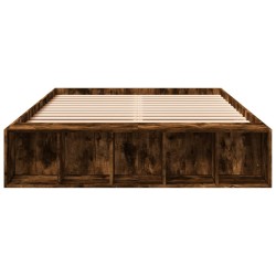 Cadre de lit sans matelas chêne fumé 120x190 cm 