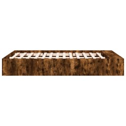 Cadre de lit sans matelas chêne fumé 120x190 cm 