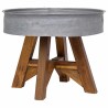 Table basse bois de récupération mélangé 60x45 cm argenté 