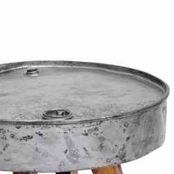 Table basse bois de récupération mélangé 60x45 cm argenté 