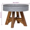 Table basse bois de récupération mélangé 60x45 cm argenté 