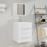 Meuble lavabo avec bassin intégré Blanc Bois d'ingénierie 
