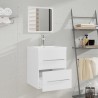 Meuble lavabo avec bassin intégré Blanc Bois d'ingénierie 