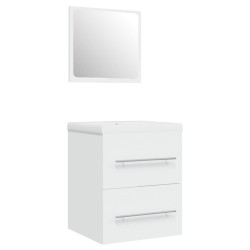 Meuble lavabo avec bassin intégré Blanc Bois d'ingénierie 