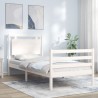 Cadre de lit sans matelas blanc 100x200 cm bois massif 