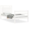 Cadre de lit sans matelas blanc 100x200 cm bois massif 