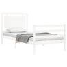 Cadre de lit sans matelas blanc 100x200 cm bois massif 
