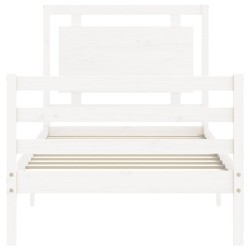 Cadre de lit sans matelas blanc 100x200 cm bois massif 