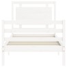 Cadre de lit sans matelas blanc 100x200 cm bois massif 