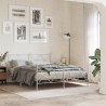 Cadre de lit métal sans matelas et pied de lit blanc 150x200 cm 