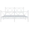 Cadre de lit métal sans matelas et pied de lit blanc 150x200 cm 