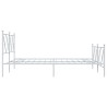 Cadre de lit métal sans matelas et pied de lit blanc 150x200 cm 