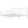 Cadre de lit métal sans matelas et pied de lit blanc 150x200 cm 