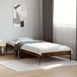 Cadre de lit sans matelas chêne fumé 75x190 cm 