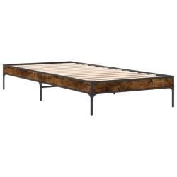 Cadre de lit sans matelas chêne fumé 75x190 cm 