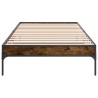 Cadre de lit sans matelas chêne fumé 75x190 cm 