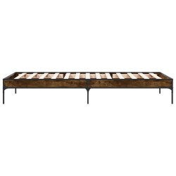 Cadre de lit sans matelas chêne fumé 75x190 cm 