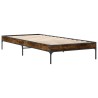 Cadre de lit sans matelas chêne fumé 75x190 cm 