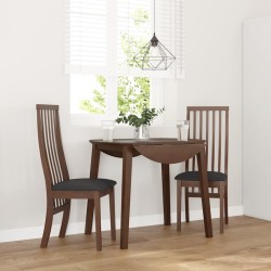 Chaises à manger coussins 2 pcs marron bois massif caoutchouc 