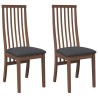Chaises à manger coussins 2 pcs marron bois massif caoutchouc 