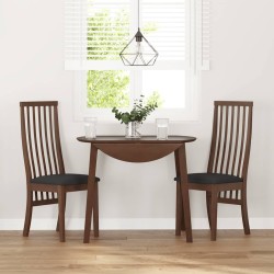 Chaises à manger coussins 2 pcs marron bois massif caoutchouc 