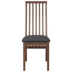 Chaises à manger coussins 2 pcs marron bois massif caoutchouc 