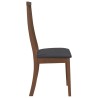 Chaises à manger coussins 2 pcs marron bois massif caoutchouc 