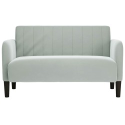 Canapé causeuse gris clair 109 cm velours 