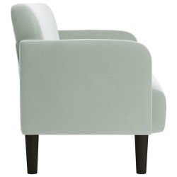 Canapé causeuse gris clair 109 cm velours 