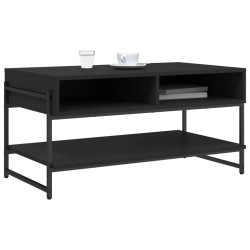 Table basse noir 90x50x45 cm bois d'ingénierie 