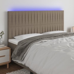 Tête de lit à LED Taupe 160x5x118/128 cm Tissu 