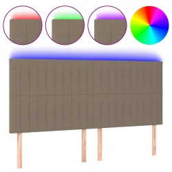 Tête de lit à LED Taupe 160x5x118/128 cm Tissu 