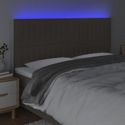 Tête de lit à LED Taupe 160x5x118/128 cm Tissu 