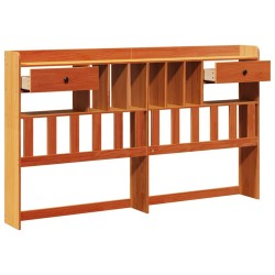 Tête de lit avec rangement cire marron 200cm bois massif de pin 