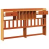 Tête de lit avec rangement cire marron 200cm bois massif de pin 