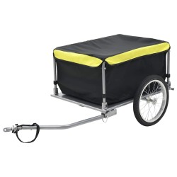 Remorque de vélo noir et jaune 65 kg 