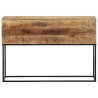 Table console 110x30x75 cm bois de manguier massif brut et fer 