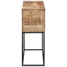 Table console 110x30x75 cm bois de manguier massif brut et fer 