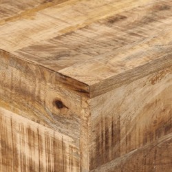 Table console 110x30x75 cm bois de manguier massif brut et fer 