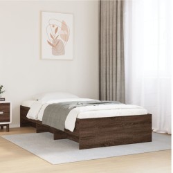 Cadre de lit sans matelas chêne marron 90x190cm bois ingénierie 