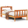 Cadre de lit avec tête de lit sans matelas cire marron 75x190cm 