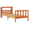 Cadre de lit avec tête de lit sans matelas cire marron 75x190cm 
