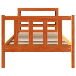 Cadre de lit avec tête de lit sans matelas cire marron 75x190cm 