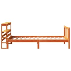 Cadre de lit avec tête de lit sans matelas cire marron 75x190cm 