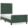 Cadre de lit sans matelas vert foncé 90x190 cm velours 
