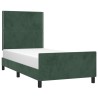 Cadre de lit sans matelas vert foncé 90x190 cm velours 