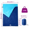 Sac de couchage double et oreillers adultes camping 3-4 saisons 