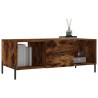 Table basse chêne fumé 102x50x40 cm bois d'ingénierie 