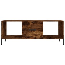 Table basse chêne fumé 102x50x40 cm bois d'ingénierie 